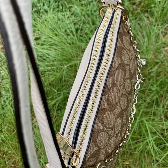 Coach Mia Crossbody Handbag in Leather & Signature Canvas - Picture 8 of 16